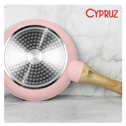 Cypruz FP-0890 Pink Ceramic Fry Pan Non Stick 18 cm Wajan Keramik