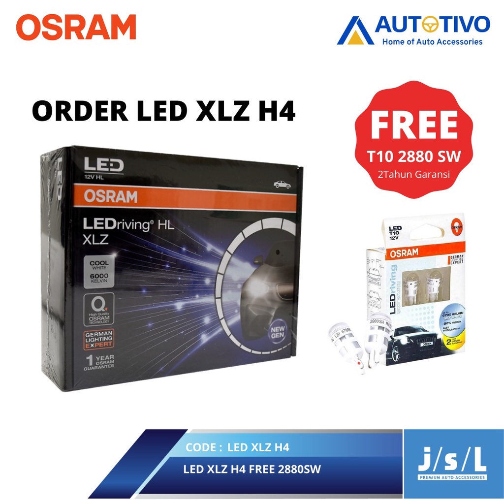 XLZ LED Mobil H4 B6204CW 6000K 20Watt Lampu LEDriving Xpander OSRAM