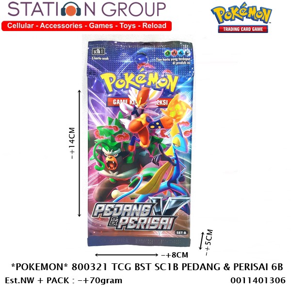 Jual KARTU POKEMON 800321 TRADING CARD GAME SC1B PEDANG & PERISAI 6B ...