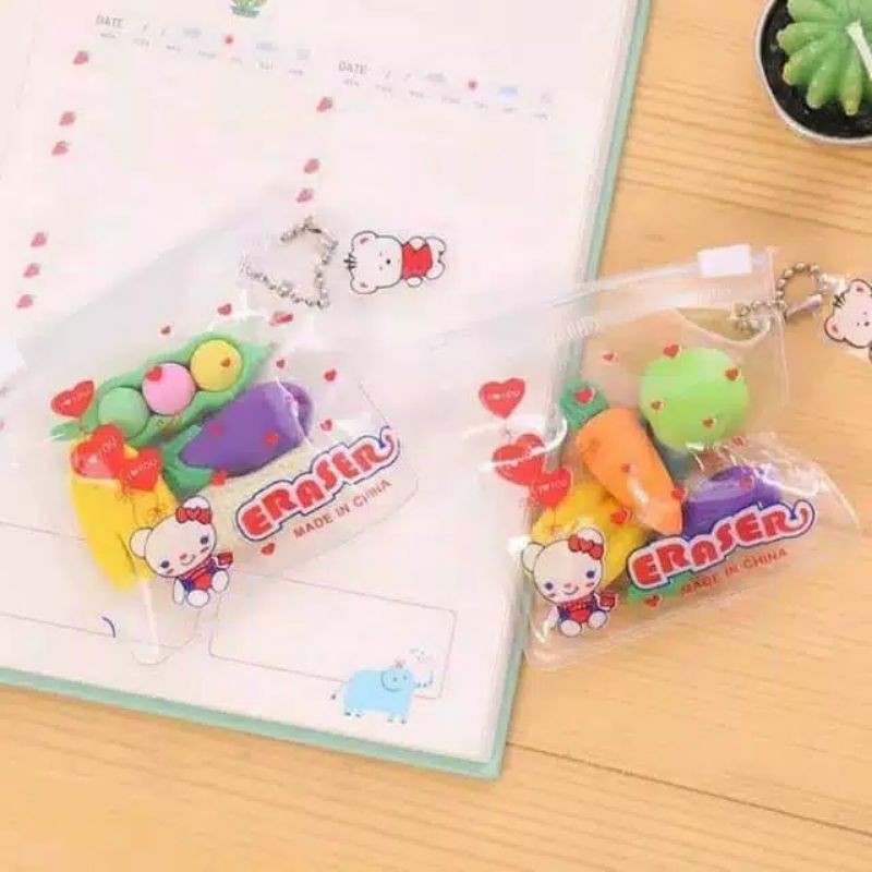 

4pcs PENGHAPUS 3D BUAH SAYUR EDUKASI ANAK