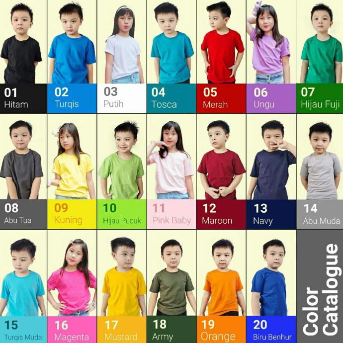 Wr9- Kaos Polos Anak Katun Murah S M L - Hitam, 1-2 Tahun