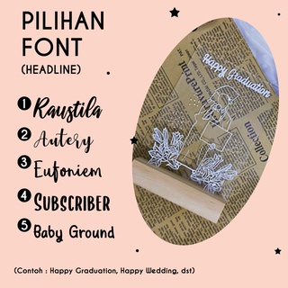Akrilik Lettering Custom A5  LED LAMP - Kado Ulang Tahun/Wisuda/Pernikahan - CUSTOM