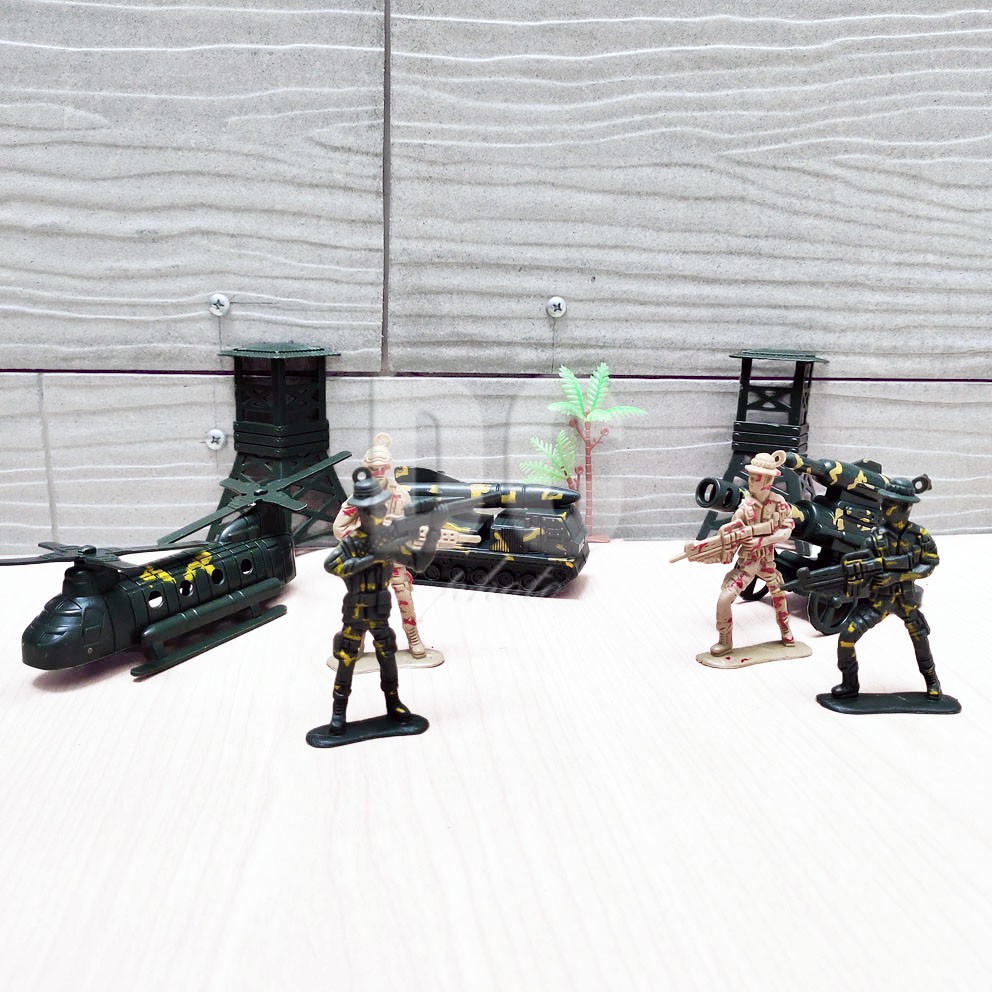 Military Equipment Mainan Mini Figure Tentara Militer Combat Set