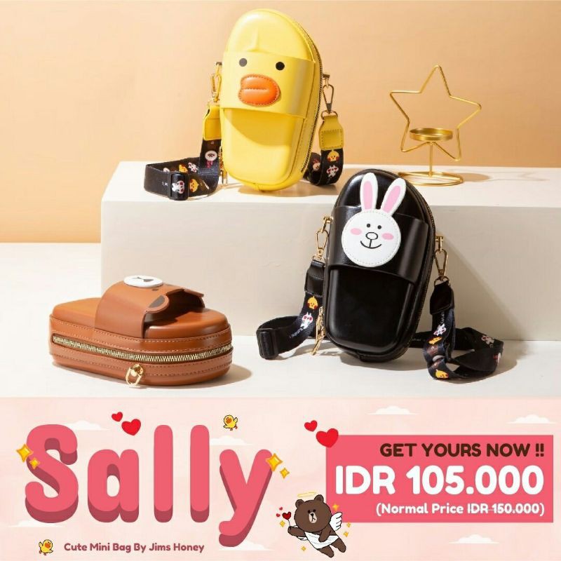 Sally Mini Bag Jims Honey (BLACK READY) Original  Tas Lucu Sally mini bag Jimshoney READY STOK