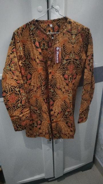 [ Jahit Rapi ] Blusebatik Slimfit Cendrawasih Sogan Atasanbatik Wanita Kerja Kantor Batiksolo Modern