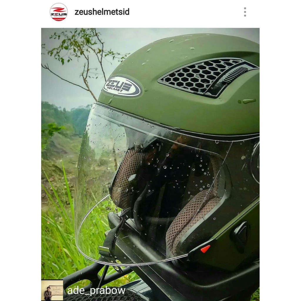ZEUS ZS-610 F.GREEN HALF FACE DOUBLE VISOR-2