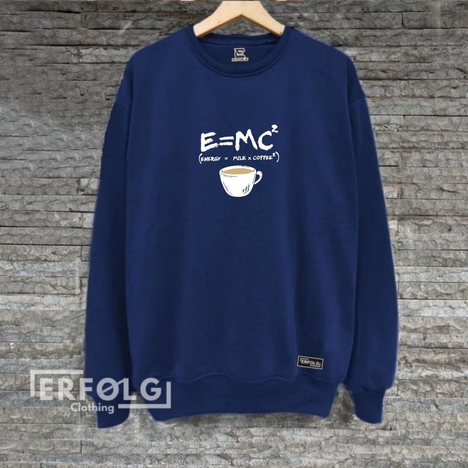 Sweater Pria Oversize Crewneck Distro Cewek Cowok Lokal Suiter Sablon Print Kasual Street Style Krunek Oblong Lengan Panjang Suiter Pria Oblong Kerah Tinggi Sweetshirt Jumbo Krah Bulet Navy Blue Fleece Tebal Big Size Quality