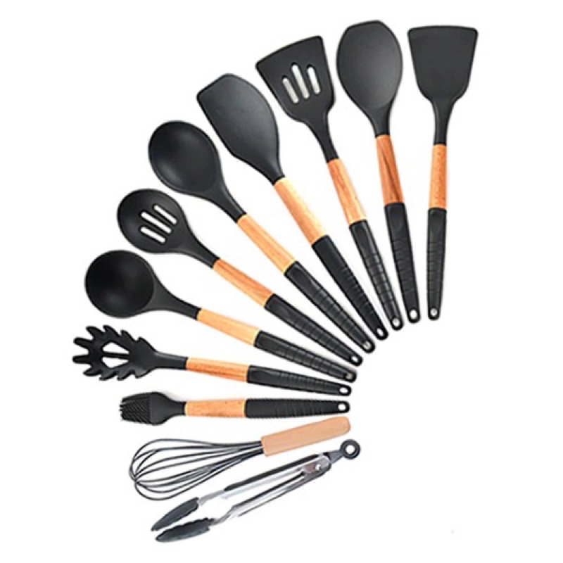 GLANYOMI Cooking Tools Set Spatula Alat Masak Dapur Kitchen Utensils Silicon 9 PCS - KT397