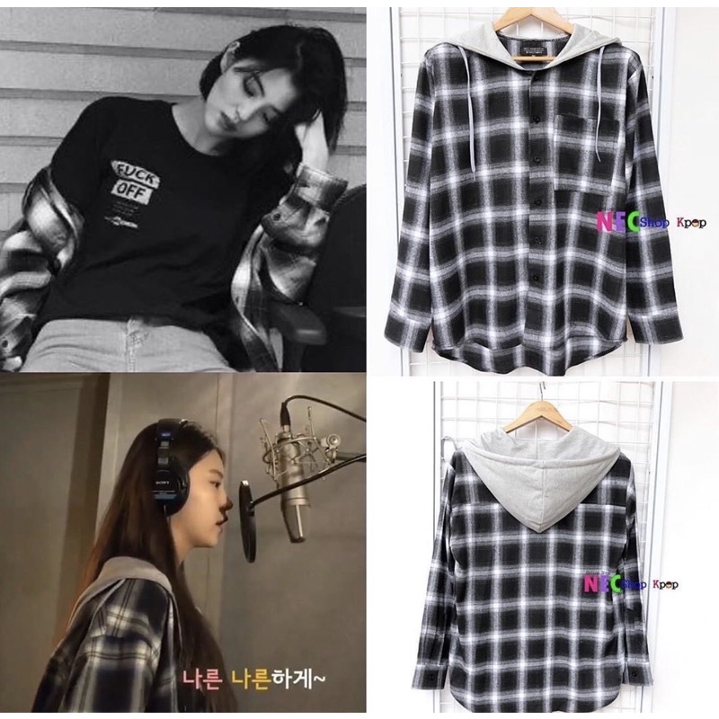 Yeji Itzy , han so hee , dojoon the rose Hood Shirt Jacket (KEMEJA HOODIE CASUAL GAYA KPOP KOREA FAS