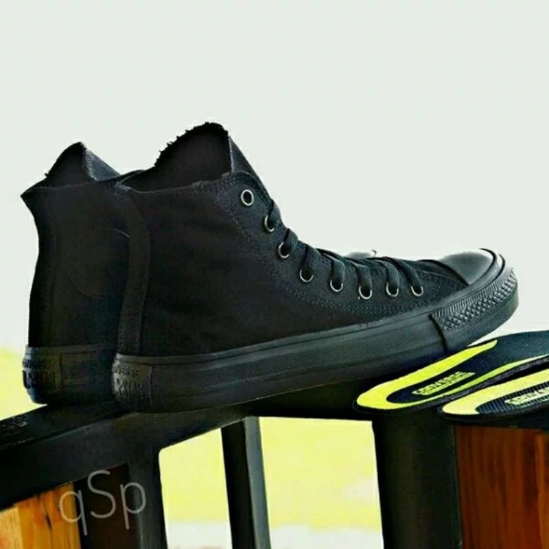 SEPATU CONVERSE HIGH FULL BLACK ALL HITAM POLOS TRANING CASUAL KETS SNEAKERS SEKOLAH KERJA KULIAH PRIA WANITA CEWEK COWOK KADO HADIAH BERKUALITAS TERJANGKAU AWET