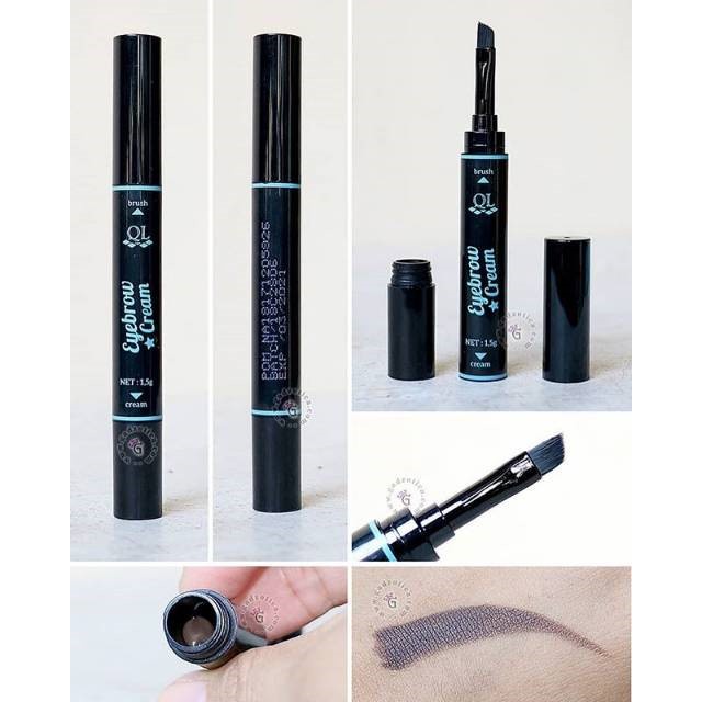 QL Eyebrow Cream - QL Pensil Alis Waterproof - Coklat / Brown