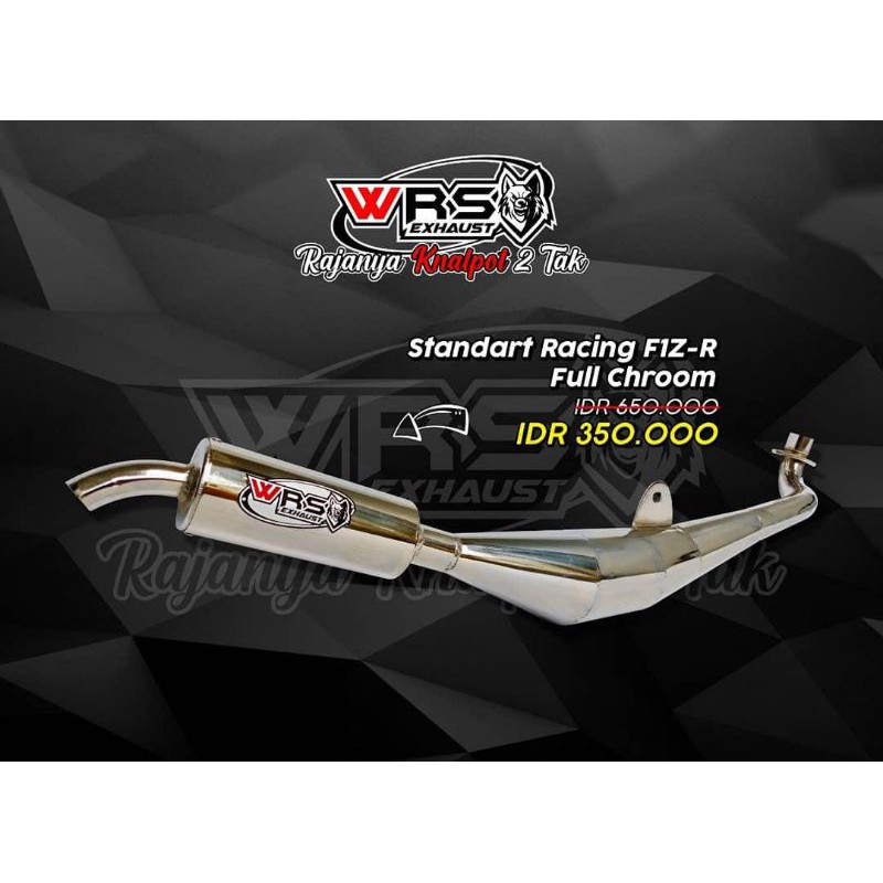 Knalpot Standar Racing Fiz-R Chrome Original WRS Suara Garing