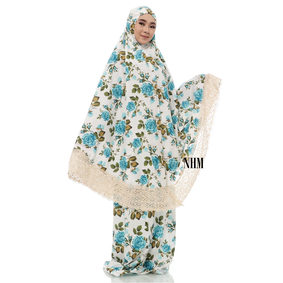 Mukena Katun Jepang Premium Adem Rose Blue