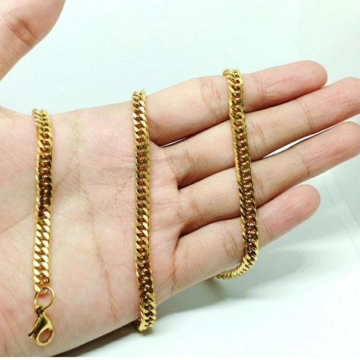 [EUR.19Au22ˣ] KALUNG TITANIUM RANTAI GOLD LAPIS EMAS ANTI KARAT TIDAK LUNTUR BERGARANSI