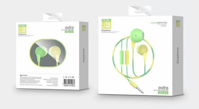 headset stereo u28 macaron / handsfree extra bass headset u24