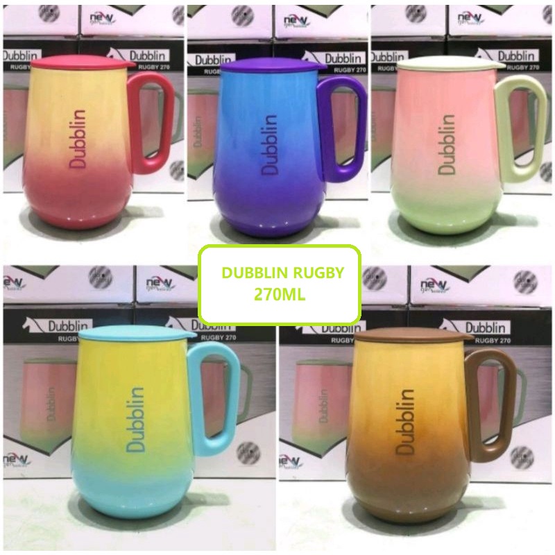 GELAS MUG DUBBLIN RUGBY 270 ML / CANGKIR MUG TAHAN PANAS DAN DINGIN BAHAN STAINLESS STEEL NEW WARNA WARNI GRADIASI UNIK MURAH DAN BERKUALITAS ORI