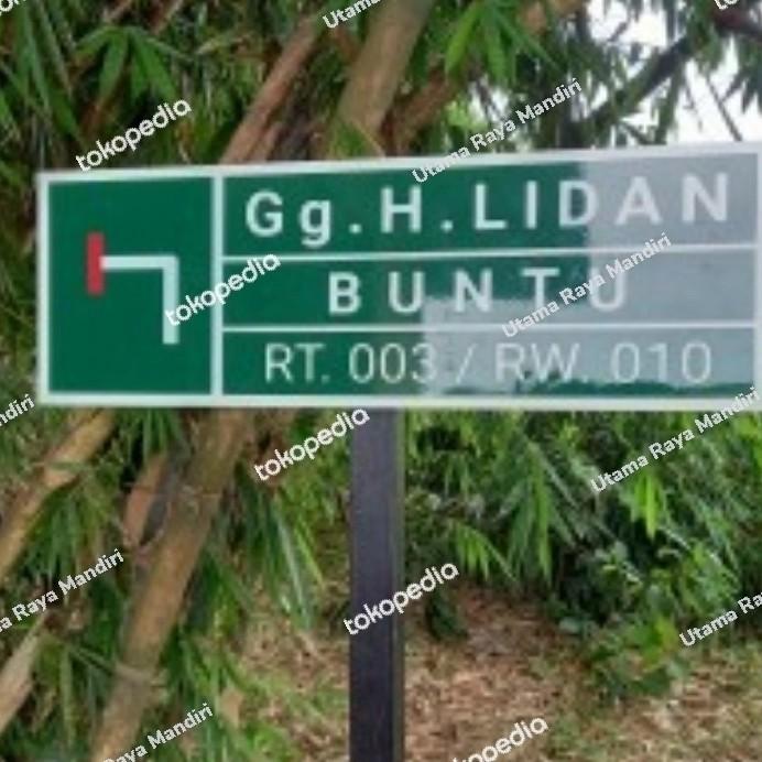 Plang Nama Jalan 6020 + Tiang 1.5 Mtr