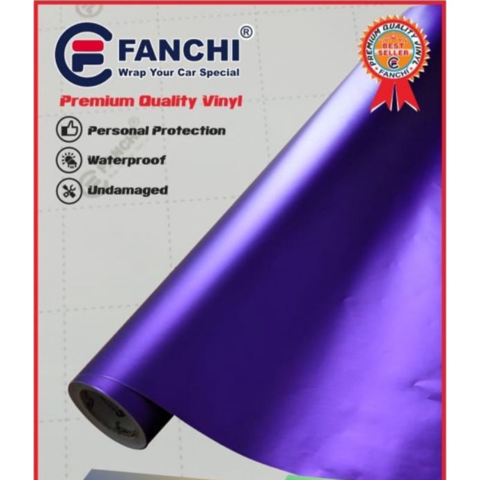 Sticker Fanchi FC574 Matt Chrome Purple ungu Metallic Metalik Doff Premium Wrap