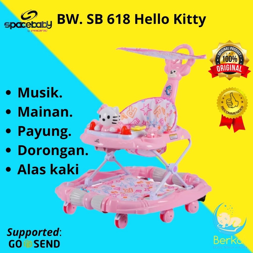 Baby walker space baby SB 618 Hello Kitty Babywalker Spacebaby SB618 Apollo Bayi Gledekan Bayi