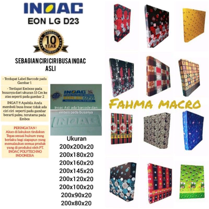 kasur busa inoac D 23 tebal 20 cm no 1-5