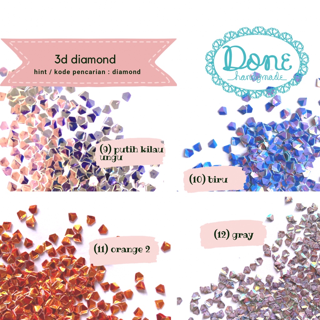 glitter diamond 3d aksesoris nail art aksesoris kuku glitter scrapbook