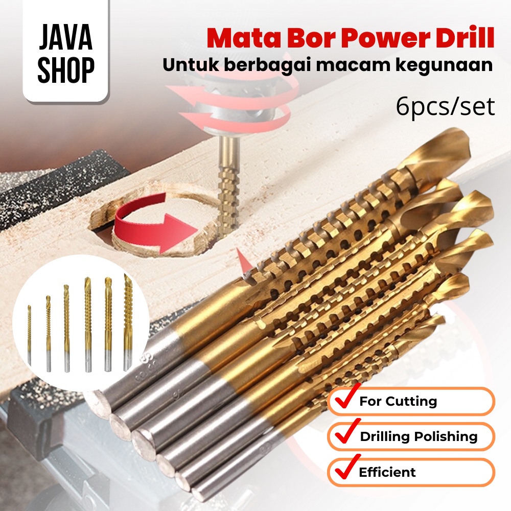 JAVASHOP Mata Bor Set isi 6 Power Drill Multifungsi