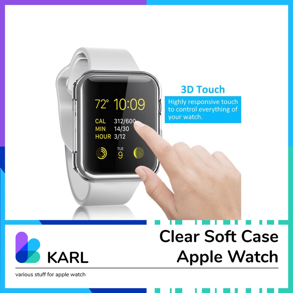 Soft Case Apple Watch Transparant Silicone Full Screen Protector iWatch Clear Cover 38/40/41/42/44/45mm All Series