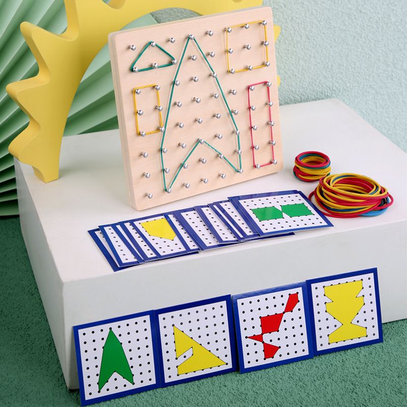 Mainan edukasi anak / wooden geoboard / montessori toys