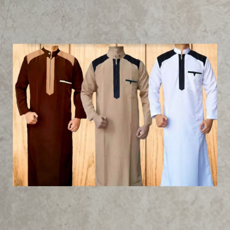 jubah dewasa gamis pria premium gold jubah saudi A1