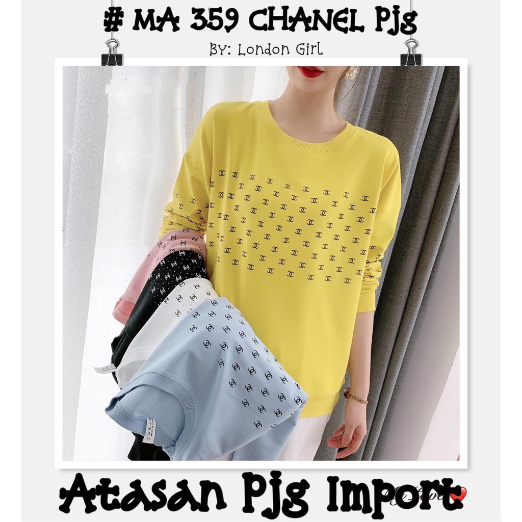 Atasan Kaos Wanita Import Lengan Panjang Grosir Ecer #MA 359 Chanel/ Woman Import Tshirt Top