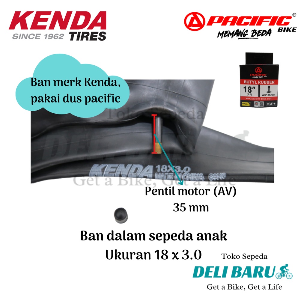 Kenda Ban dalam 18 x 3.0 sepeda anak ban besar lebar