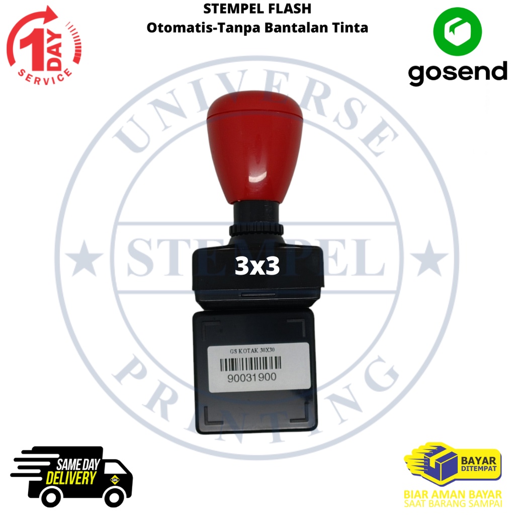 

(3030) Cetak Stempel Flash Kotak Otomatis - Tanpa Bantalan Tinta Stempel Kilat