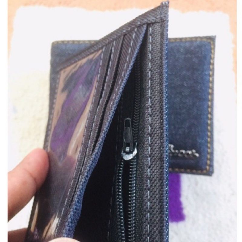 Dompet cowok bahan denim