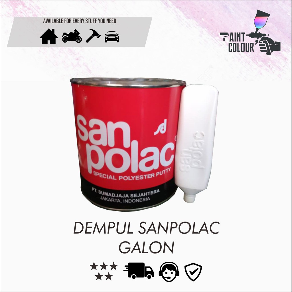 Dempul Sanpolac Galon Mobil/Motor/Besi/Kayu