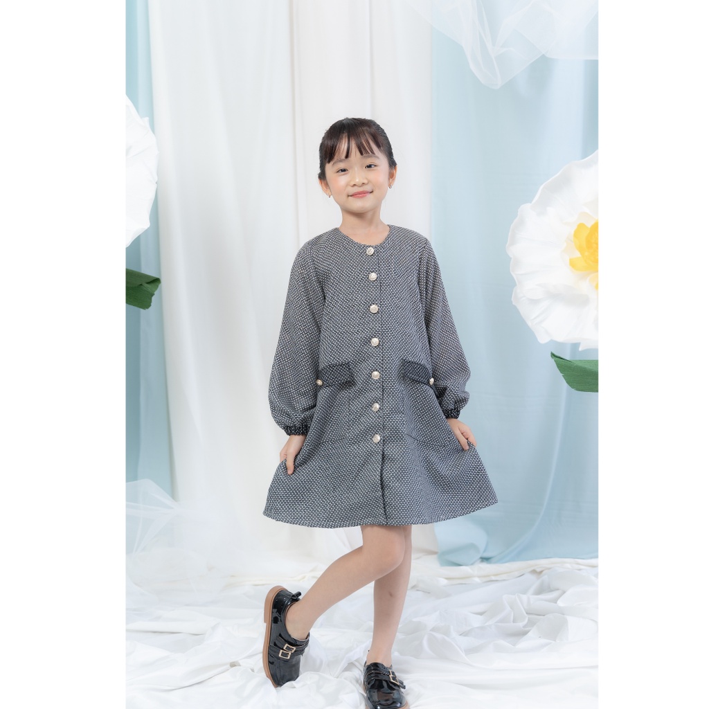 Ayaco Mini Kora Tweed Dress Baju Anak Perempuan Pesta
