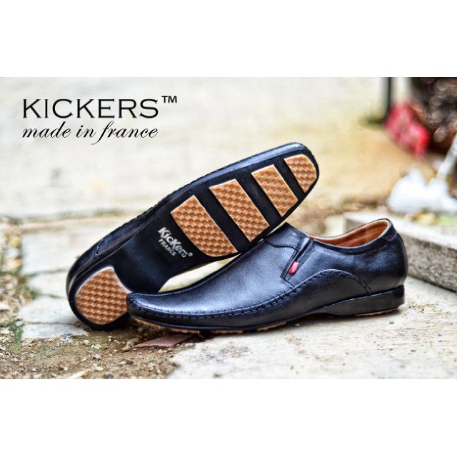 murah sepatu kerja pria kickers pantopel mocasin black original france