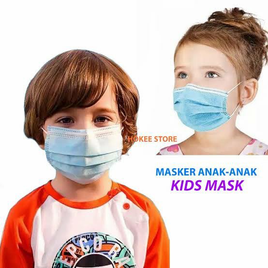 Masker 3 Ply isi 50 untuk Anak Kids Mask Murah Kemenkes Harga Grosir