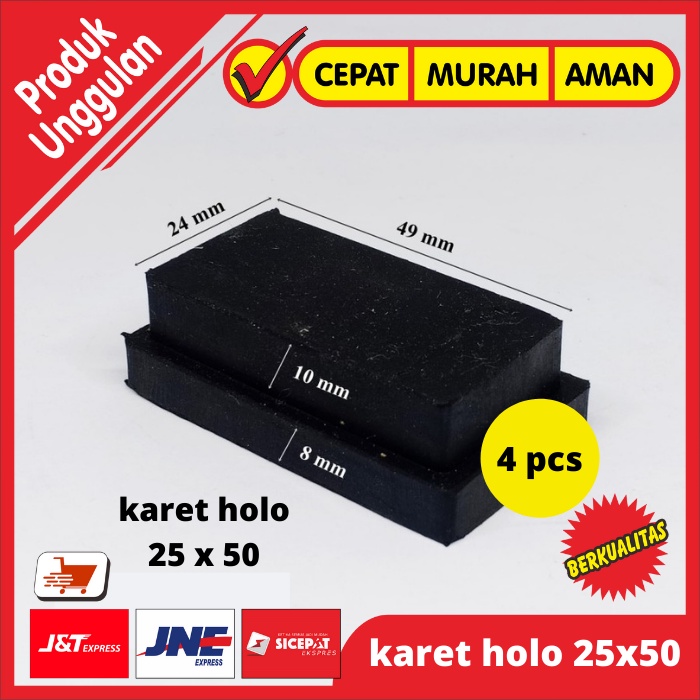 Alas Karet Kaki Kursi Meja Hollow 25 x 50 Holo 25x50 Besi Hollo Kotak