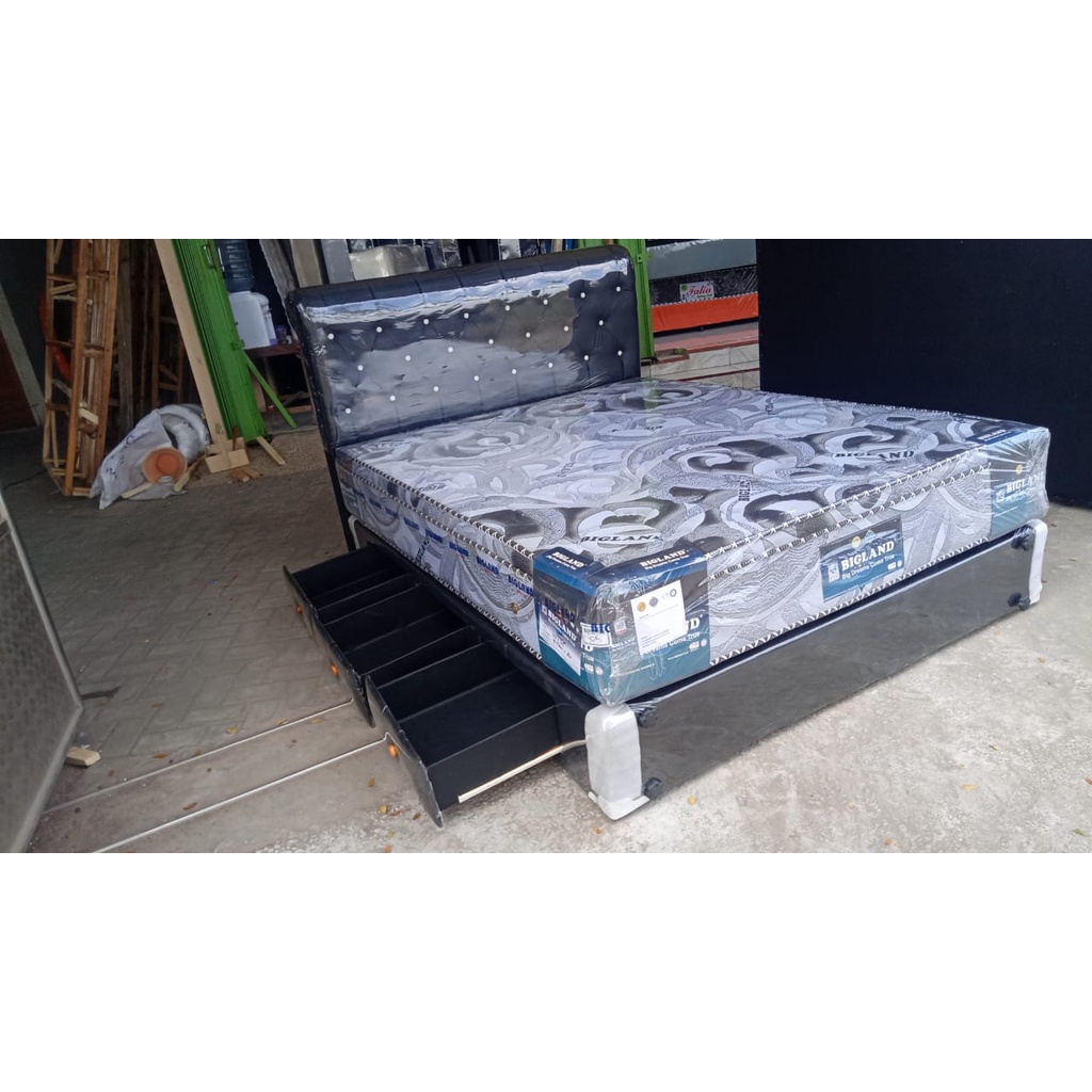 SPRINGBED FULL SET BIGLAND SPT PLUSTOP SANDARAN SOFA LACI 3