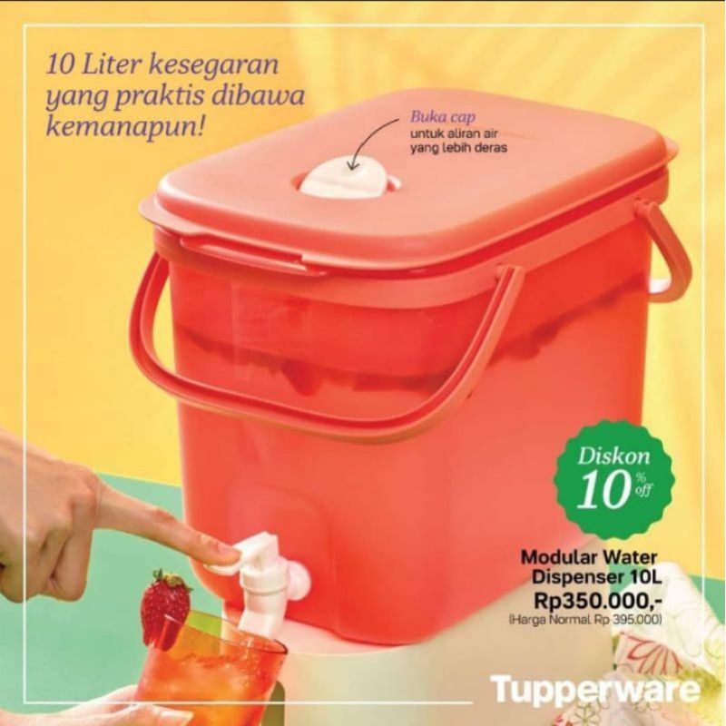 Modular water dispenser tempat minum 10L / wadah es besar