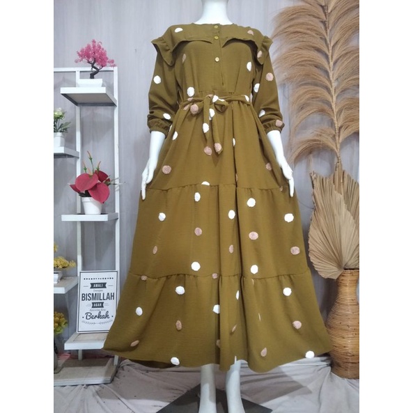 gamis crinkle airflow bordir premium gamis crinkle airflow bordir jumbo premium bestseller