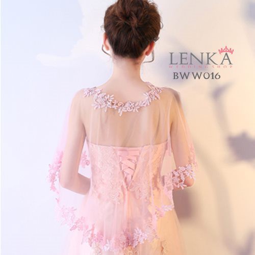 [SIAP KIRIM] BOLERO LACE BRIDAL AKSESORIS PESTA CARDIGAN PINK WANITA BWW016