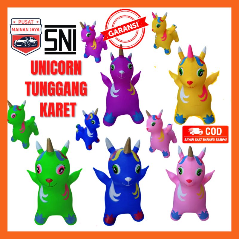 Mainan Tunggang Anak Karet Unicorn Kuda Karet Hewan Karet Anak Murah Kuda Sapi Rusa Jumping