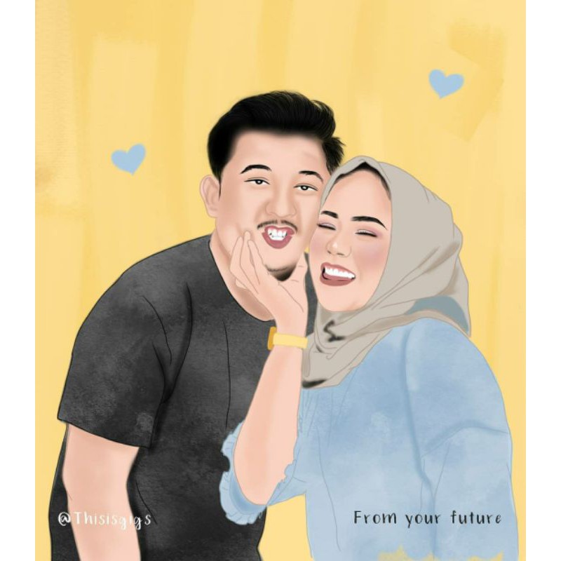 

Softfile Ilustrasi Wajah @thisisgigs (hadiah custom - hadiah wedding - anniv - ulangtahun)