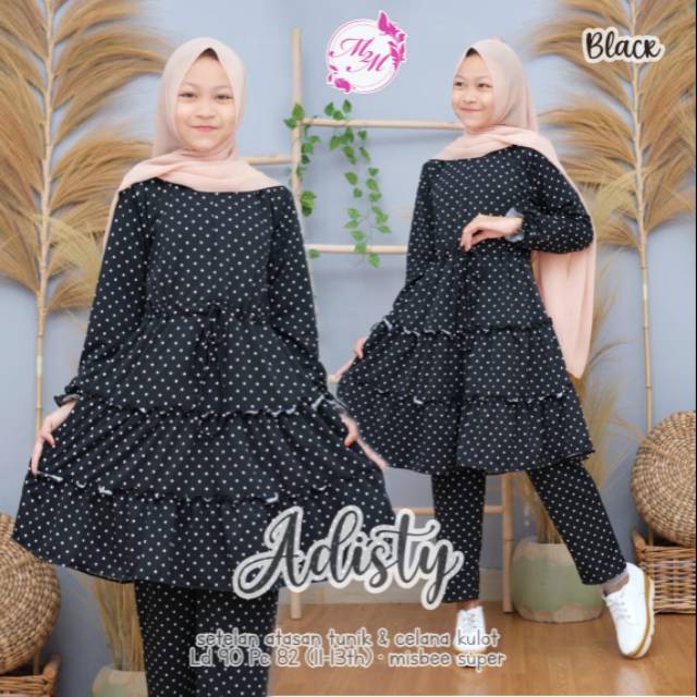 Set baju celana kulot anak umur 11-13tahun adisty