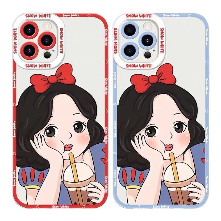 Soft Case TPU Motif Princess Untuk Iphone 14 13 12 11 Pro X XR XS Max 6 6S 7 8 Plus