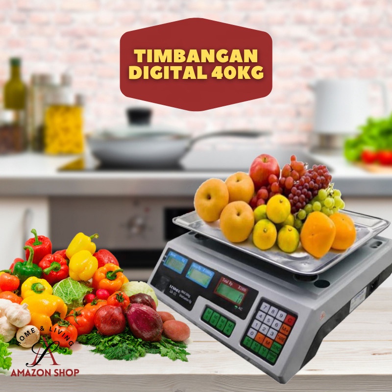 Digital Computing Scale 40 kg Double Display /Timbangan Buah 40kg