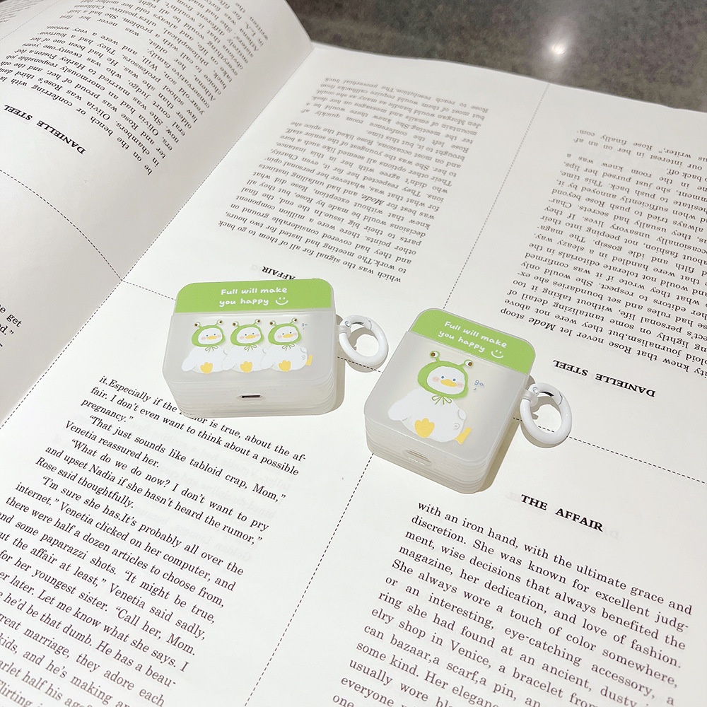 Casing Silikon Motif Kartun Bebek / Katak / Topi Untuk Simpan Earphone Wireless Bluetooth Apple Airpods 1 / 2 / 3pro / 3
