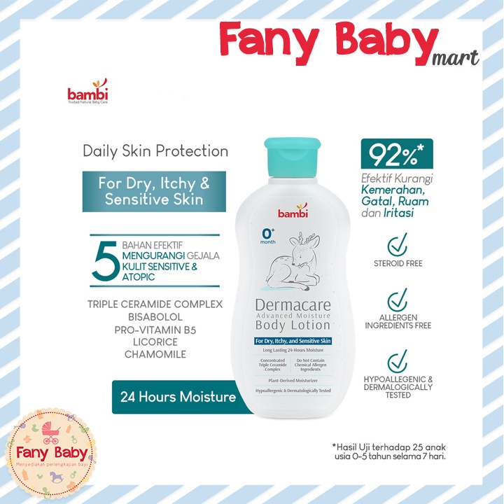 BAMBI BABY DERMACARE ADVANCED MOISTURE BODY LOTION 200ML