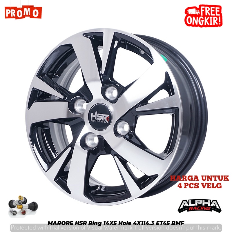 Velg Mobil HSR MARORE Ring14 Pcd 4x114,3 Untuk Xenia, Avanza